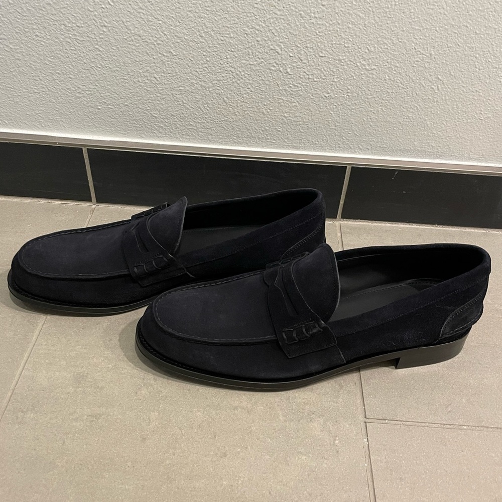 Authentic Brand New PRADA penny loafer shoes, blue suede, size 11 - Picture 7 of 7